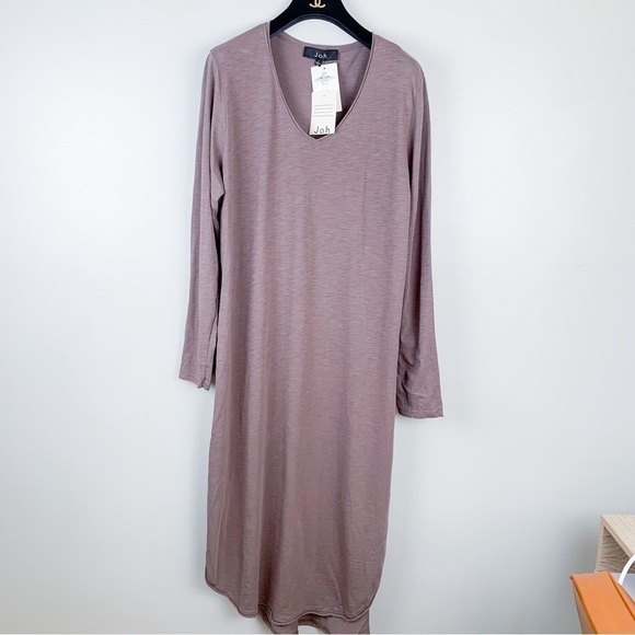 JOH Apparel Dresses & Skirts - NWT JOH Apparel long tunic cotton midi dress beige size large